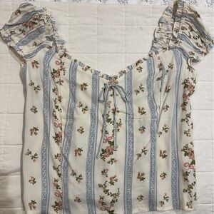 Reformation Ogden Floral Crepe Top in Surrey